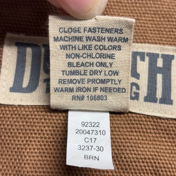 Duluth Trading Co. Fire Hose Flannel Lined Tan Brown Cotton Jacket M Mens 92322 - Picture 3 of 6